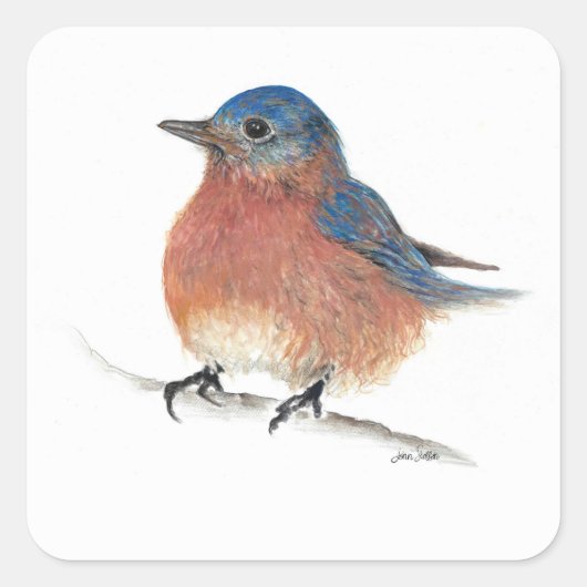 Bluebird Fine Art Vierkante Sticker (Voorkant)