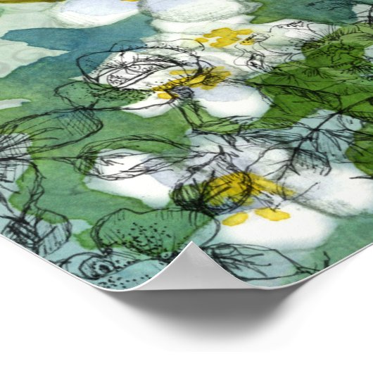 Bluebird Flower Dragonflies Syringa Poster (Hoek)