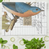 Bluebird French Script Kitchen Hand Towel Theedoek (Gevouwen)