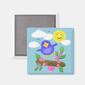 Bluebird Geluk Lente Magneet (Voorkant / Achterkant)