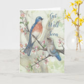 Bluebird Get Well Binnenkort Kaart (Gele Bloem)