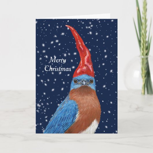 Bluebird Gnome kerstkaart Kaart (Voorkant)