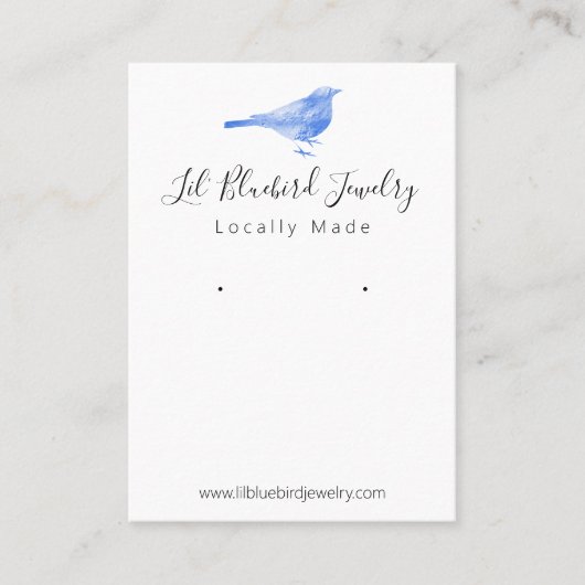 Bluebird Handmade Jewelry Earring Display Visitekaartje (Voorkant)