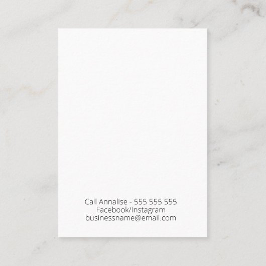 Bluebird Handmade Jewelry Ketting Pendant Visitekaartje (Achterkant)