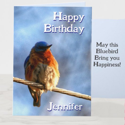Bluebird Happiness Fotografische verjaardag Kaart