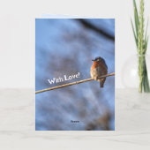 Bluebird Happiness Fotografische verjaardag Kaart (Achterkant)