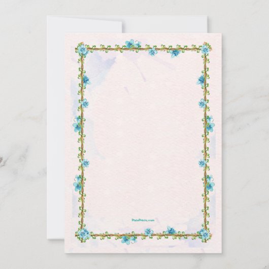 Bluebird Happiness Invitation Kaart (Achterkant)