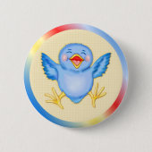 Bluebird Happiness Ronde Button 5,7 Cm (Voorkant)