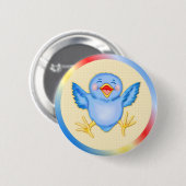 Bluebird Happiness Ronde Button 5,7 Cm (Voorkant /achterkant)