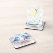 Bluebird Harmony op een bloemenbaars Bier Onderzetter (Rechterzijde)