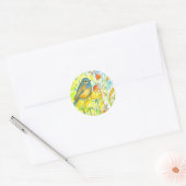 Bluebird Herfst Planten Ronde Sticker (Envelop)