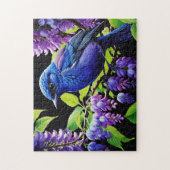 Bluebird in de Wisteria Legpuzzel (Verticaal)