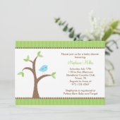 Bluebird in Tree Invitations Kaart (Staand voorkant)