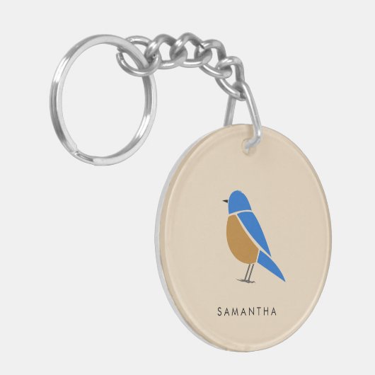Bluebird Keychain | Modern Minimal Illustration (Voorkant Links)
