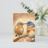 Bluebird Kiss Briefkaart (Staand voorkant)