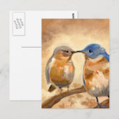 Bluebird Kiss Briefkaart (Voorkant / Achterkant)
