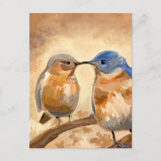 Bluebird Kiss Briefkaart (Voorkant)