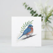 Bluebird kunst met groen (Staand voorkant)