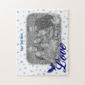 Bluebird Love Blue Hearts Lijst Uw foto toevoegen Legpuzzel (Verticaal)