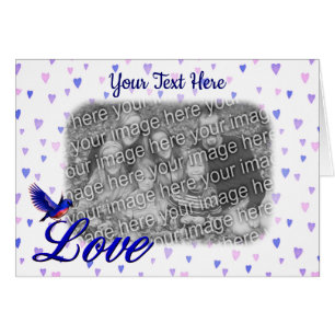 Bluebird Love Blue Hearts Persoonlijke fotokaart