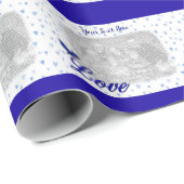 Bluebird Love Blue Hearts Photo Template Cadeaupapier (Rol Hoek)