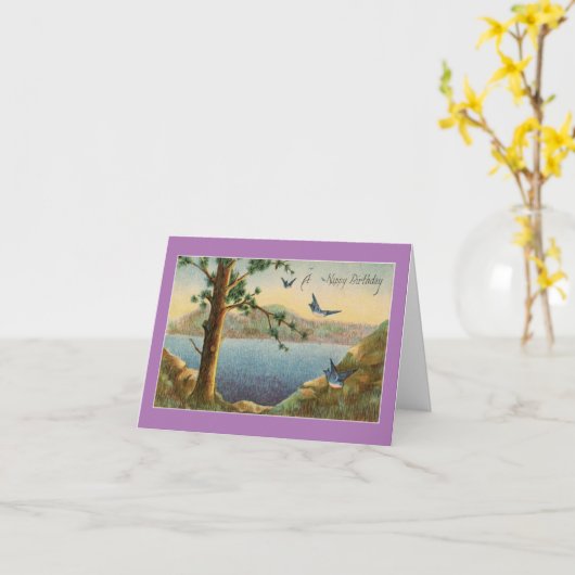  Bluebird Ma Birthday Kaart (Gele Bloem)