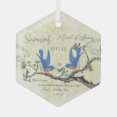 Bluebird Maid of Honor Ornaments Glas Ornament (Voorkant)