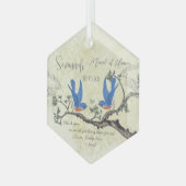 Bluebird Maid of Honor Ornaments Glas Ornament (Voorkant links)