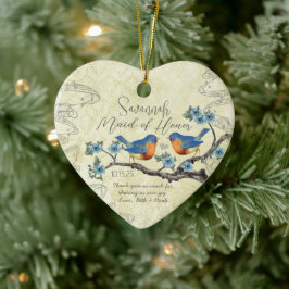  Bluebird Maid of Honor Ornaments Keramisch Ornament