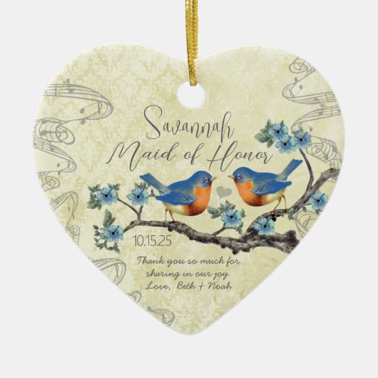 Bluebird Maid of Honor Ornaments Keramisch Ornament (Voorkant)