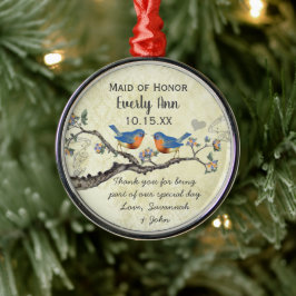  Bluebird Maid of Honor Ornaments Metalen Ornament