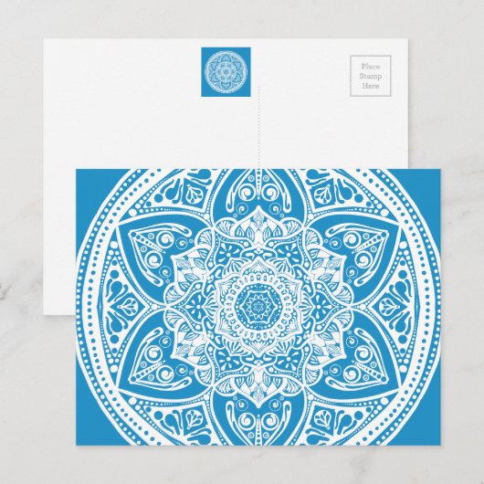 Bluebird Mandala Briefkaart (Voorkant / Achterkant)