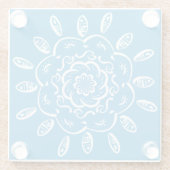 Bluebird Mandala Glazen Onderzetter (Achterkant)