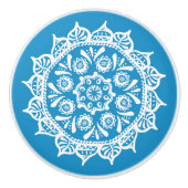 Bluebird Mandala Keramische Knop (Voorkant)