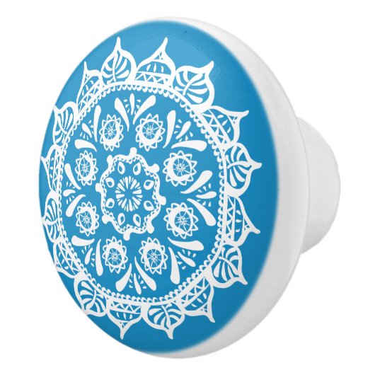 Bluebird Mandala Keramische Knop (Rechts)