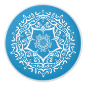 Bluebird Mandala Keramische Knop (Voorkant)