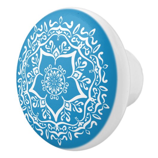 Bluebird Mandala Keramische Knop (Rechts)