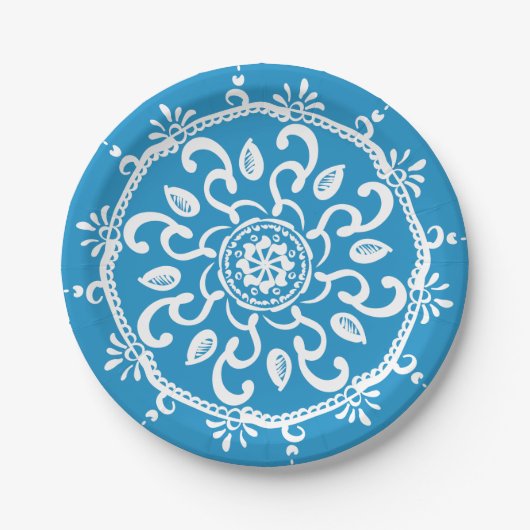 Bluebird Mandala Papieren Bordje (Voorkant)