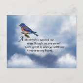 Bluebird Memorial Poem Briefkaart (Voorkant)