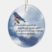 Bluebird Memorial Poem Keramisch Ornament (Links)