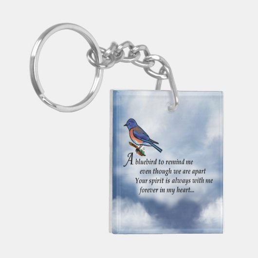 Bluebird Memorial Poem Sleutelhanger (Voorkant Links)