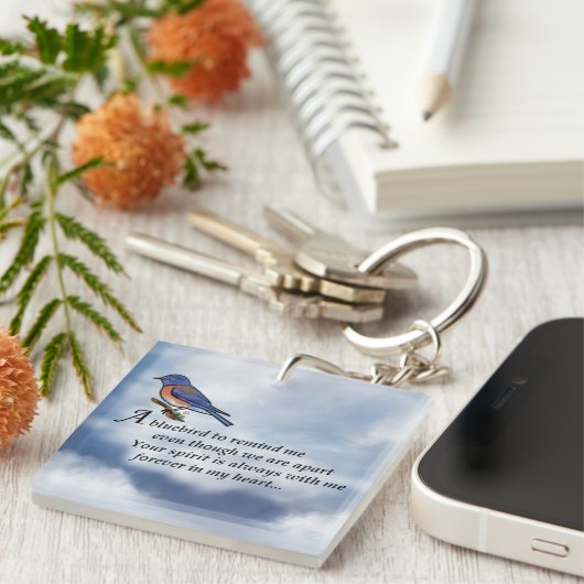 Bluebird Memorial Poem Sleutelhanger (Voorkant Rechts)