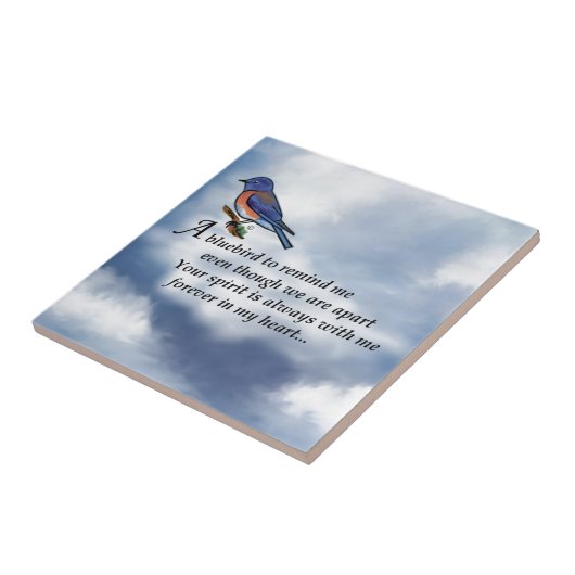 Bluebird Memorial Poem Tegeltje (Zijkant)