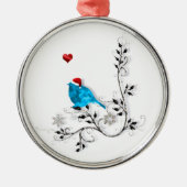 Bluebird met kerst metalen ornament (Voorkant)