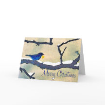 Bluebird met ster kerstkaart