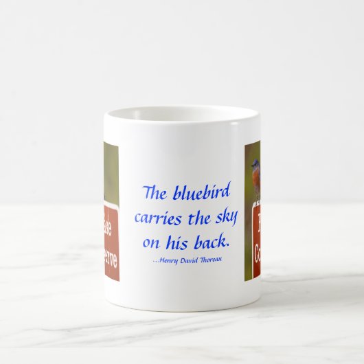 Bluebird met Thoreau Quote 15 oz Koffiemok (Center)