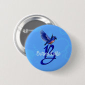 Bluebird Monogram Beginletter B Persoonlijk Ronde Button 5,7 Cm (Voorkant /achterkant)