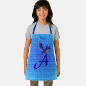 Bluebird Monogram Initiaal A Jouw naam Apron Schort (Insitu)