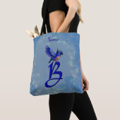 Bluebird Monogram Initiaal B Jouw naam Tote Bag (Dichtbij)