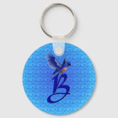 Bluebird Monogram Initiaal B Sleutelhanger (Voorkant)